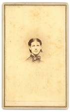 Antique CDV Circa 1860s Young Lady In Dress Unmarked