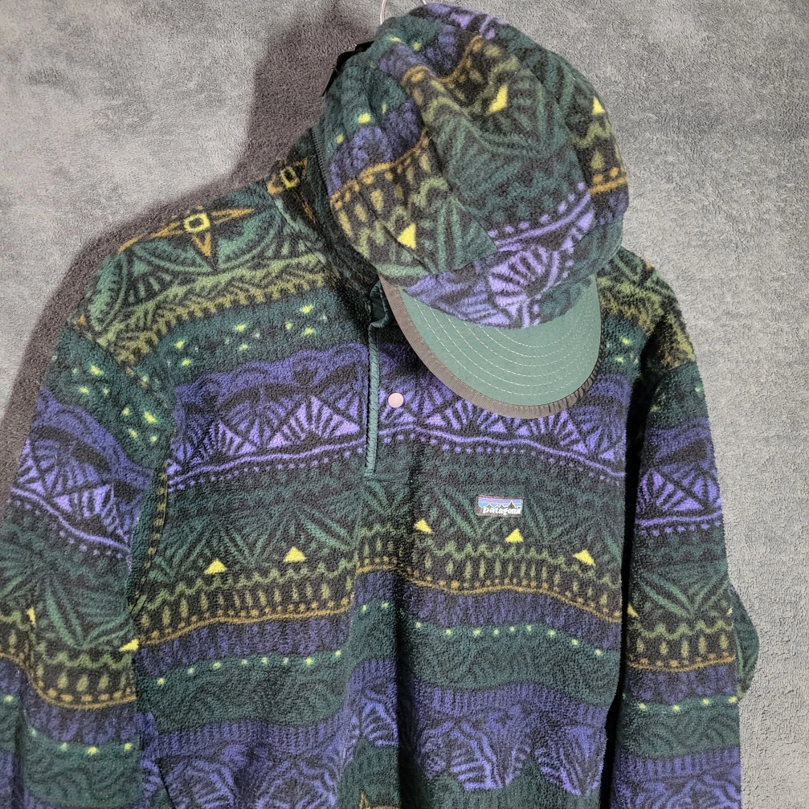 Vintage Patagonia Synchilla Set Sweater Hat Mens Small Tradewinds 90s Geometric