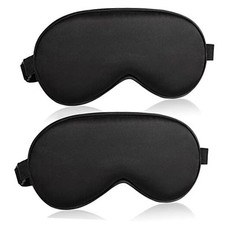 Sleep Mask for Women and Men 2 Pcs Eye Mask for Sleeping Black 2 Pack