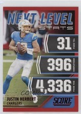 2021 Score Next Level Stats Red Justin Herbert #NL10 0o5