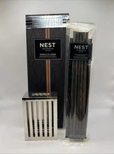 Nest Liquidless Diffuser 5 Scent Stick And Metal Vessel Morroccan Amber - Boxed