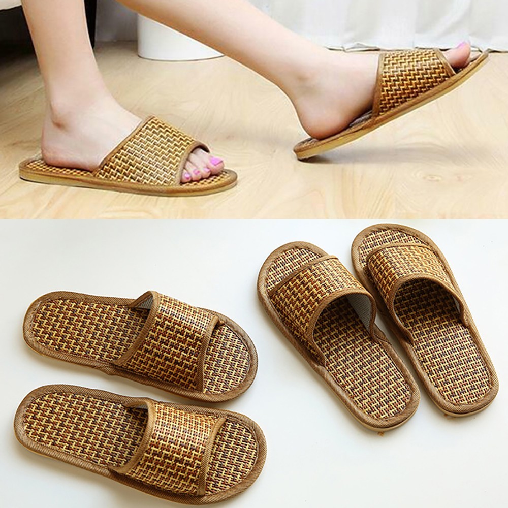 APL Pantofole slip on unisex casa lino bambù infradito donna tempo libero