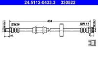 Bremsschlauch ATE 24.5112-0433.3 FüR Fiat Panda 4X4 1000 Cat 1100 Trekking 750