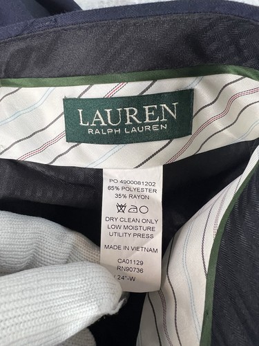 Ralph Lauren boys dress Suit Pants - black plaid 8R/24W Blue - Picture 9 of 10