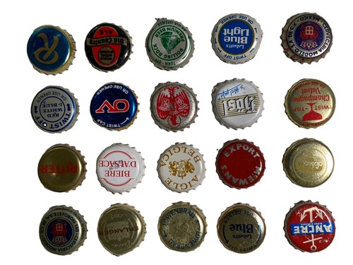 RareStuff Lot of 20 - “Beer Ale Domestic Foreign Drink Bottle Cap Caps Crown"b5