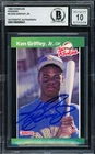 Ken Griffey Jr. Signed 1989 Donruss The Rookies RC 3 Mariners Auto GM 10 Beckett