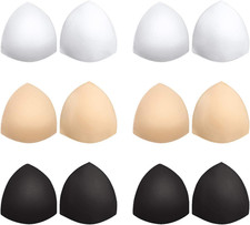 Bra Pads Inserts 6 Pairs, Bra Cups Inserts, Removable Breast Enhancers Inserts f