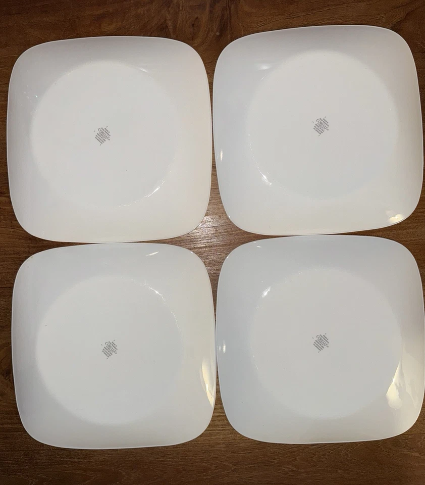 12pc Corelle Kobe Square Plate Mug Dinnerware Set White Floral EUC! - Image 4 of 4