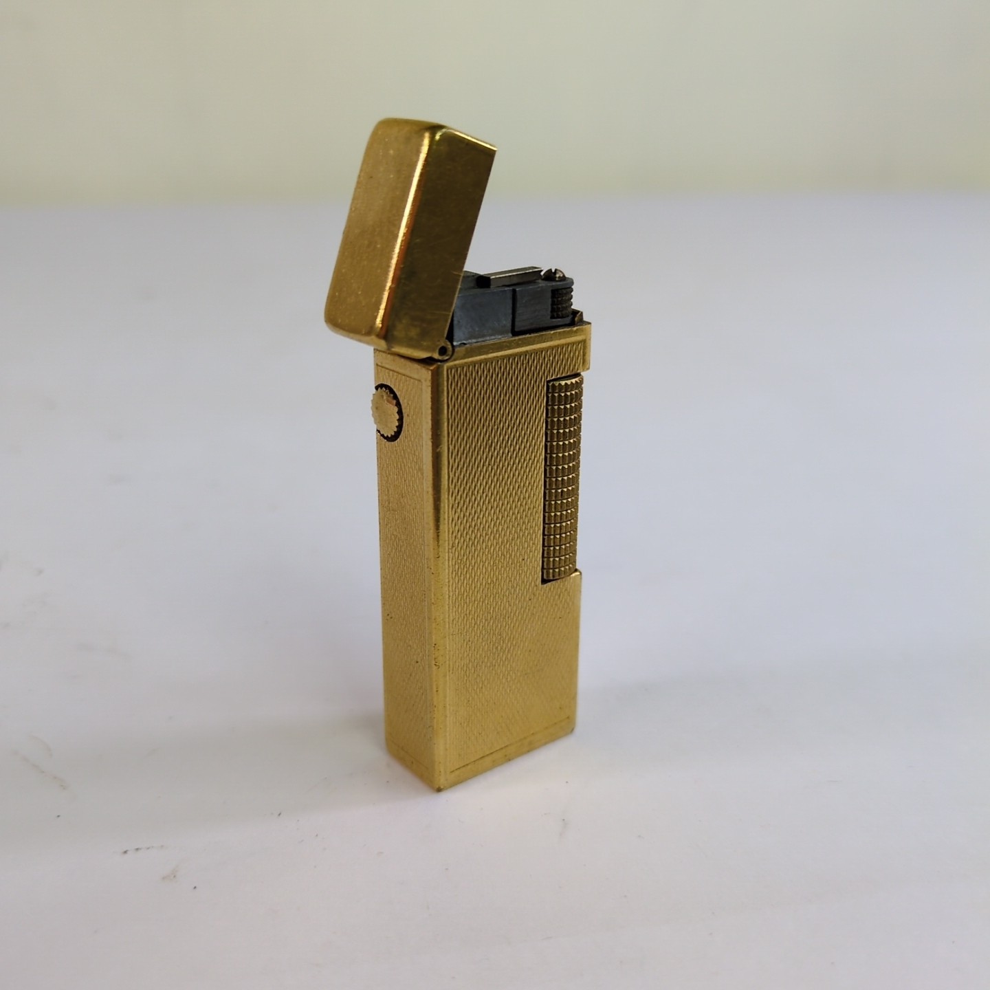 Vintage Dunhill Rollagas Lighter Gold Plated Barley Pattern 1950s 60s