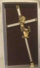 1st Communion Girl Metal Cross 4x2