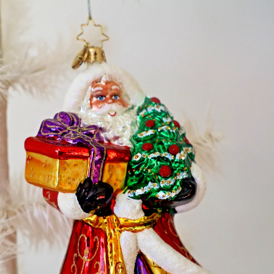 Christopher Radko Adorno de Navidad Santa REFLEJOS MAJESTUOSOS bola caída edición limitada 8,5" Foto 3 de 4