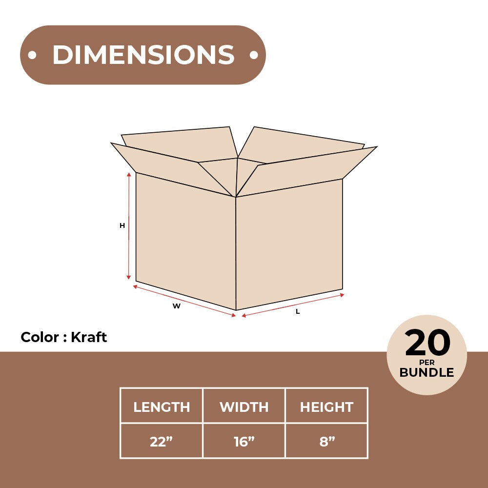 20 Boxes 22x16x8