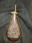 CIVIL WAR ERA COPPER &N BRASS GUN POWDER FLASK