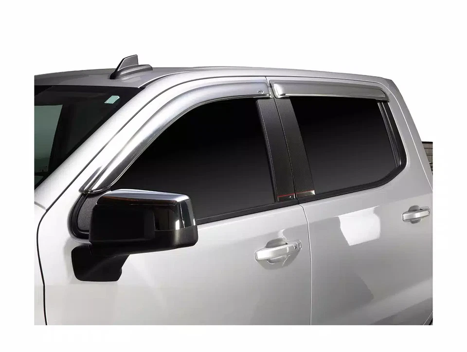 AVS Outside Mount Ventshade Chrome Vent Visors 4 Pc Set For 2018-2023 GMC Acadia Foto 2 de 4