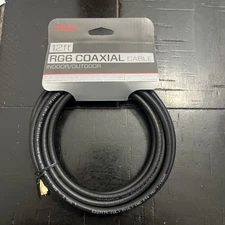Rocketfish 12ft. RG6 Coaxial Cable Indoor/Outdoor -NEW GG08