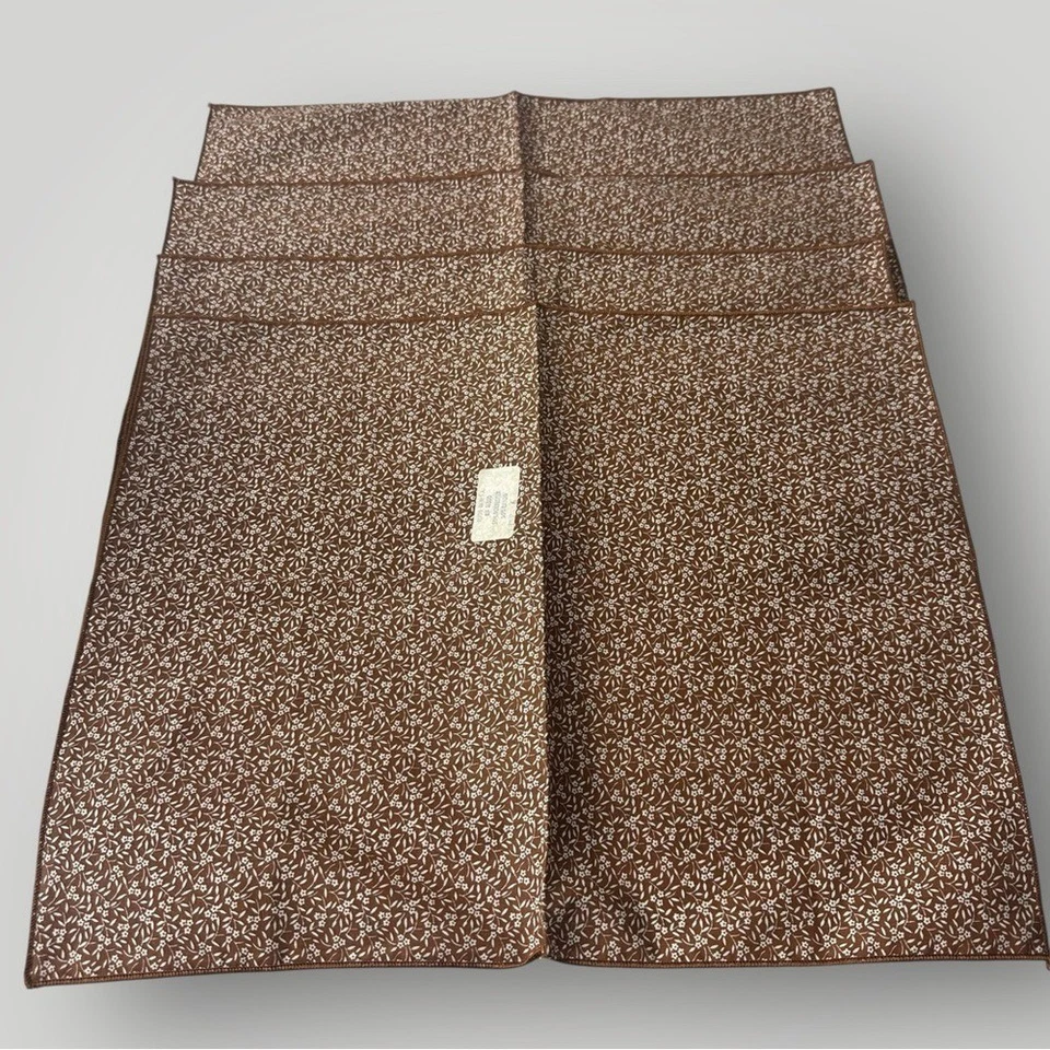 Longaberger Brown Vine Floral Fabric Napkins Set of 4 Vintage Cottagecore Farm - Image 3 of 4
