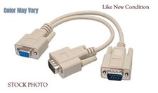 DB9 Female to Two DB9 Male Splitter Cable 8" 