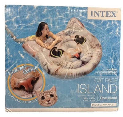 Intex Cat Face Island Inflatable Float 58x53 New In Box