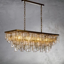 CraftHome 4-Light Mid-Century Modern Matte Gold Glass Fringe Gold