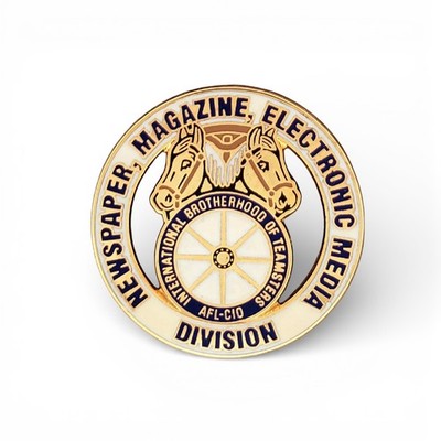 Vintage IBT Newspaper Magazine Electronic Media Division Union Lapel Pin AFL-CIO