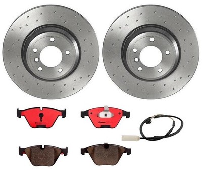 Brembo Front Brake Kit Ceramic Pads Sensor X-Drilled Disc Rotors For BMW E90 E92