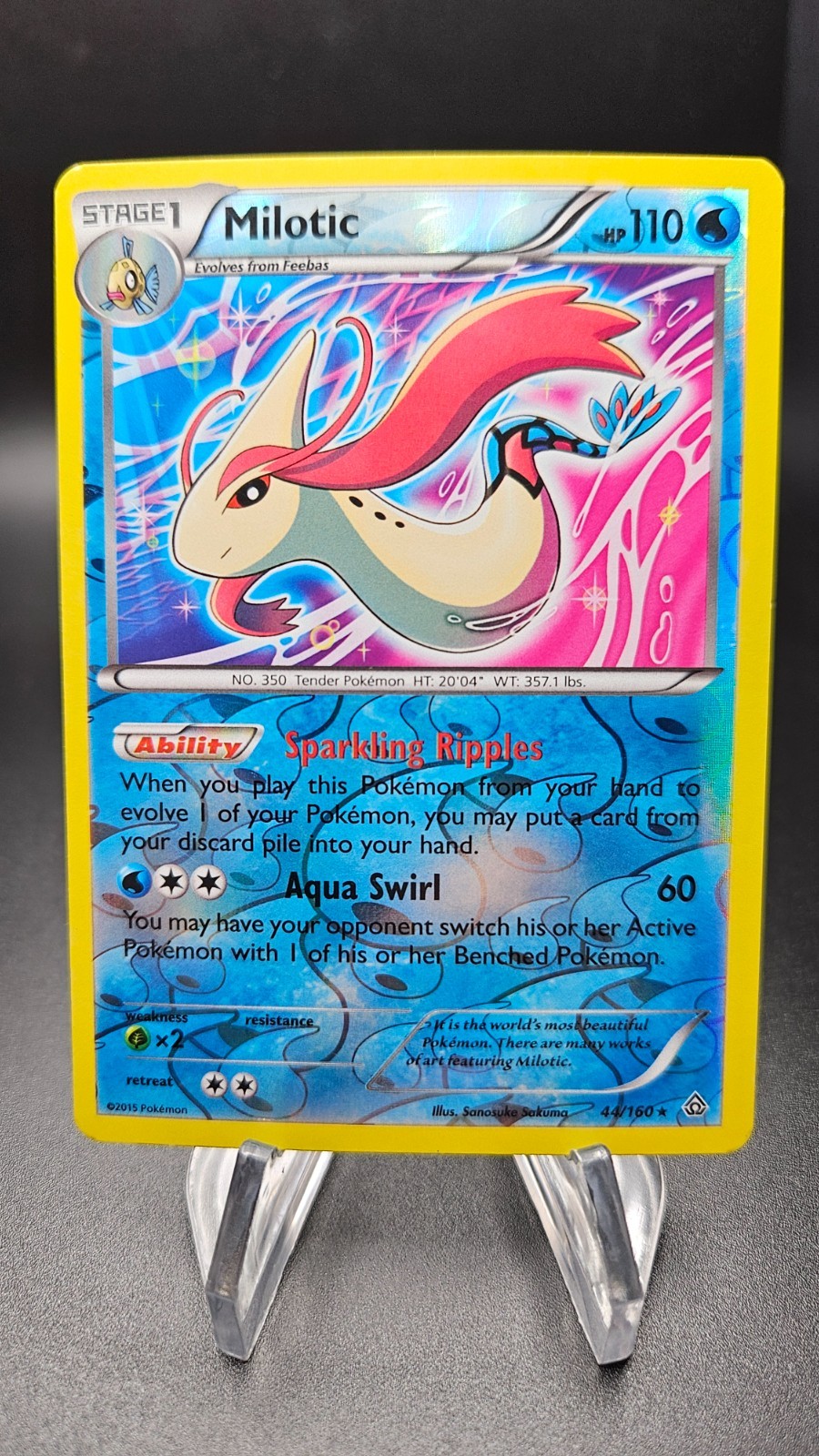 Milotic Reverse Holo Rare 44/160  2015 XY Primal Clash Pokemon Card TCG LP