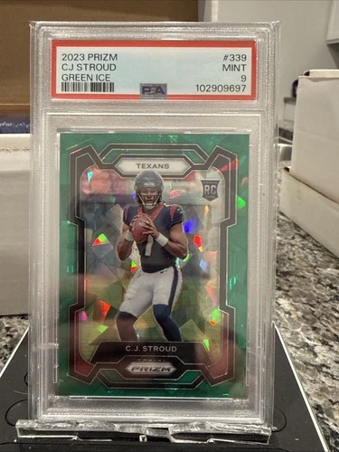 Cj Stroud 2023 Prizm Green Ice Rc Psa 9 Mint SSP