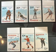 DP Stamps Nicaragua 1987 SC 1580-1586 MNH Set Winter Olympics