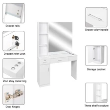 Wall Mount Barber Station Hair Styling with Mirror Dressing Table Beauty Salon