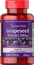 Puritan's Pride Grapeseed Extract 200mg, Dietary Supplement for Antioxidant and