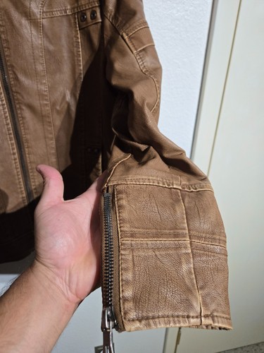 Giacca ecopelle marrone uomo taglia media Dixion designer jacket cappotto western - Foto 4 di 12