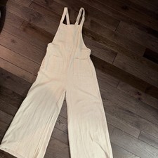 Zenana Gauze Washed Wide Leg Overalls Tan Square Neck SM