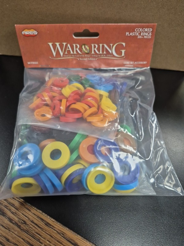 Ares Games War of The Ring Colored Plastic Rings 205+ Pieces Core Set Accessory