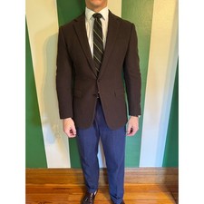 Ralph Lauren (True) Black Label Brown Herringbone Blazer