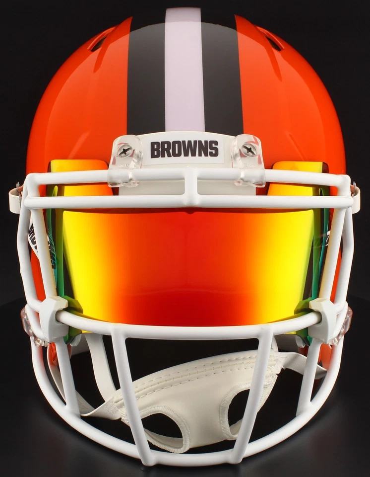 Casco de fútbol americano réplica tamaño completo Cleveland Browns NFL Riddell Speed Foto 4 de 4