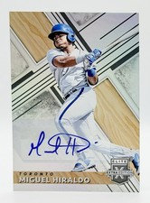 2019 Panini Elite Extra Edition #117 Miguel Hiraldo RC Auto Toronto Blue Jays