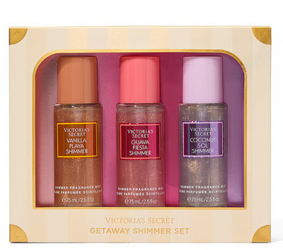 New Victoria's Secret Getaway Shimmer Gift Set Summer Scents 3-Piece 75ml each