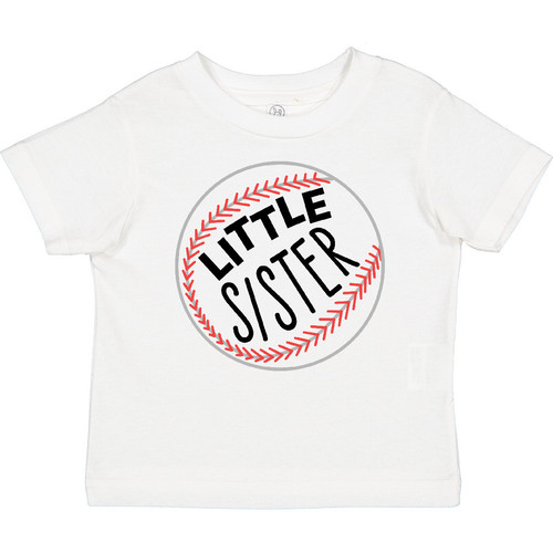 Inktastic Little Sister- Baseball Baby T-Shirt Sports Kids Ball Play Favorite