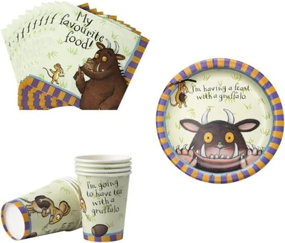 B4E Gruffalo Party Tableware Set for Party Decorations Disposable & Eco-Friendly
