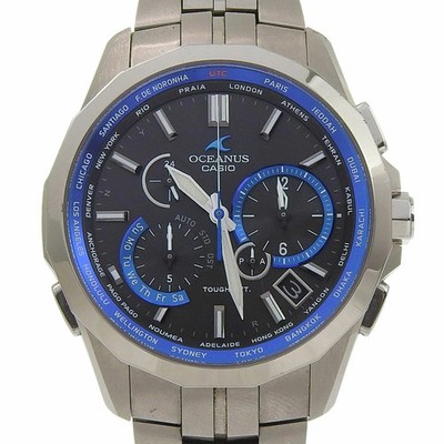 CASIO Oceanus Manta OCW-S2400 schwarze gebrauchte Herrenuhr #21021