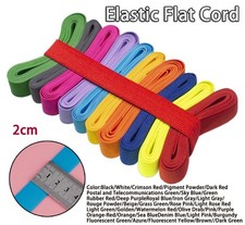 2cm Elastic Flat Cord Band String Rubber Rope for Sewing Clothing Trousers