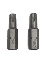 T25 Wiha Brand Torx Bit 1/4 Inch Drive 2 Pack