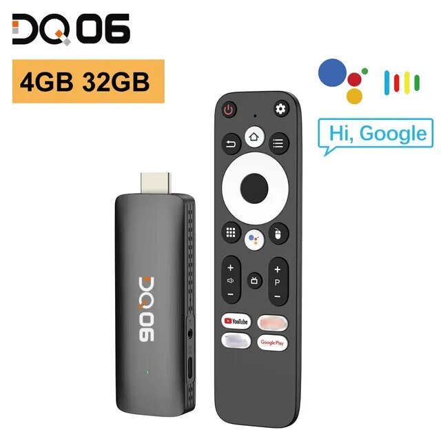 Mini TV Stick Android12 Voice Remote Smart Wifi6 BT TV...
