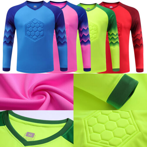 UK Men's Tee Top Breathable Activewear Goalkeeper T-Shirt Sponge Padded Pullover - Picture 2 of 42