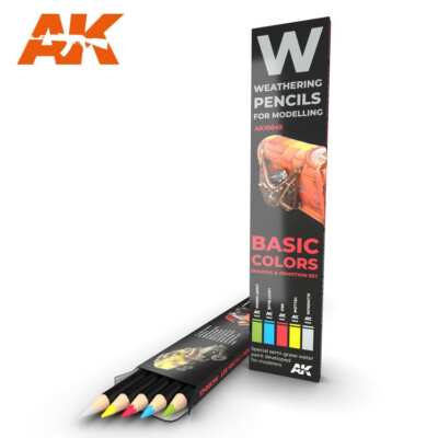 AK Interactive Weathering Pencils Basic Colors Shading and Demotion Set Shade