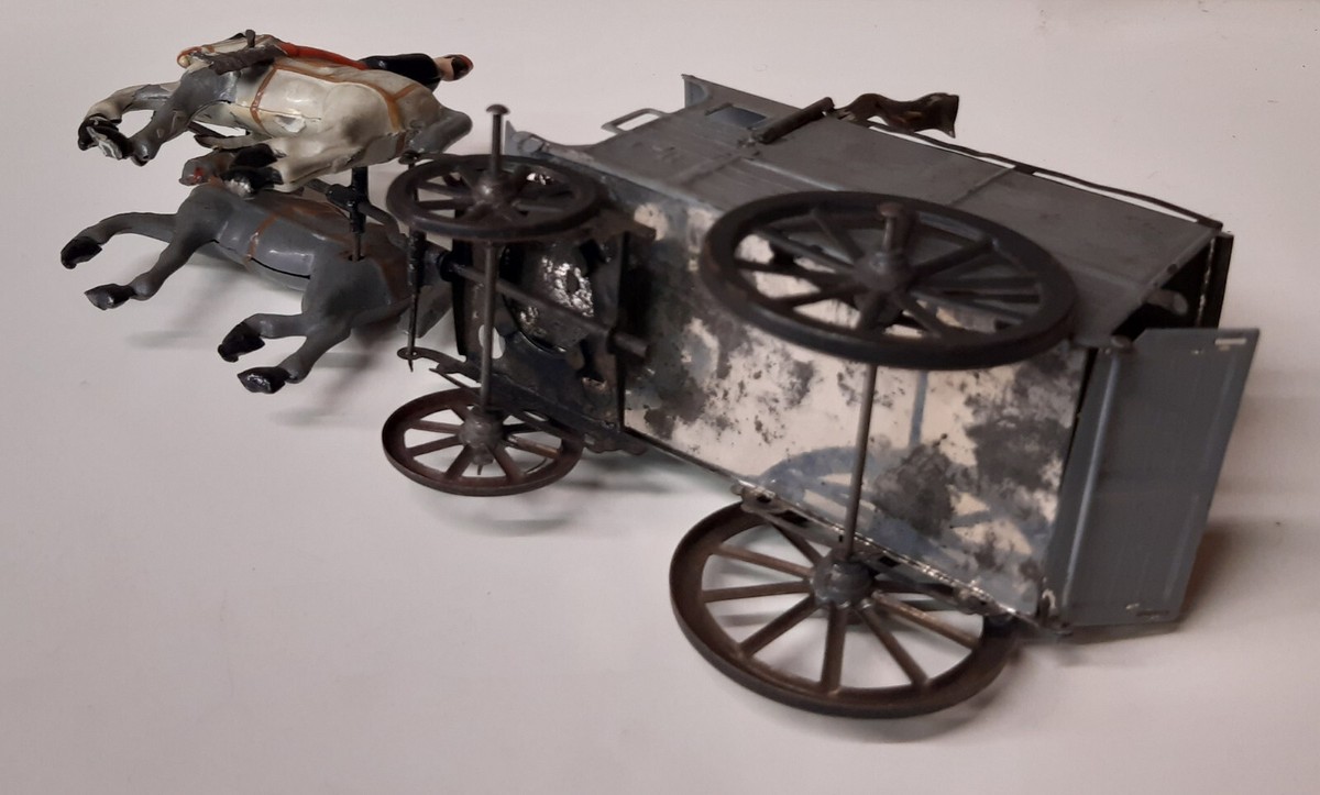 Attelage Ambulance Militaire Hippomobile CR – Tôle, Boîte D'origine 1910, Rare