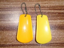 Set of 2 Vintage Yellow Tupperware Shoe Horns Keychains 1225
