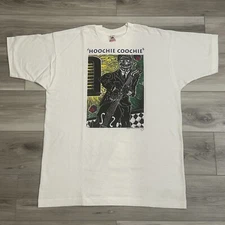 Vintage 90s Muddy Waters Hoochie Coochie Man Graphic Band T Shirt Deadstock NWOT