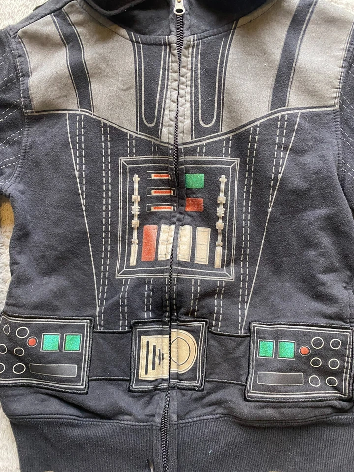 Star Wars Sweatshirt Youth Medium Black Darth Vader Full Zip Hoodie Boys - Image 2 of 4