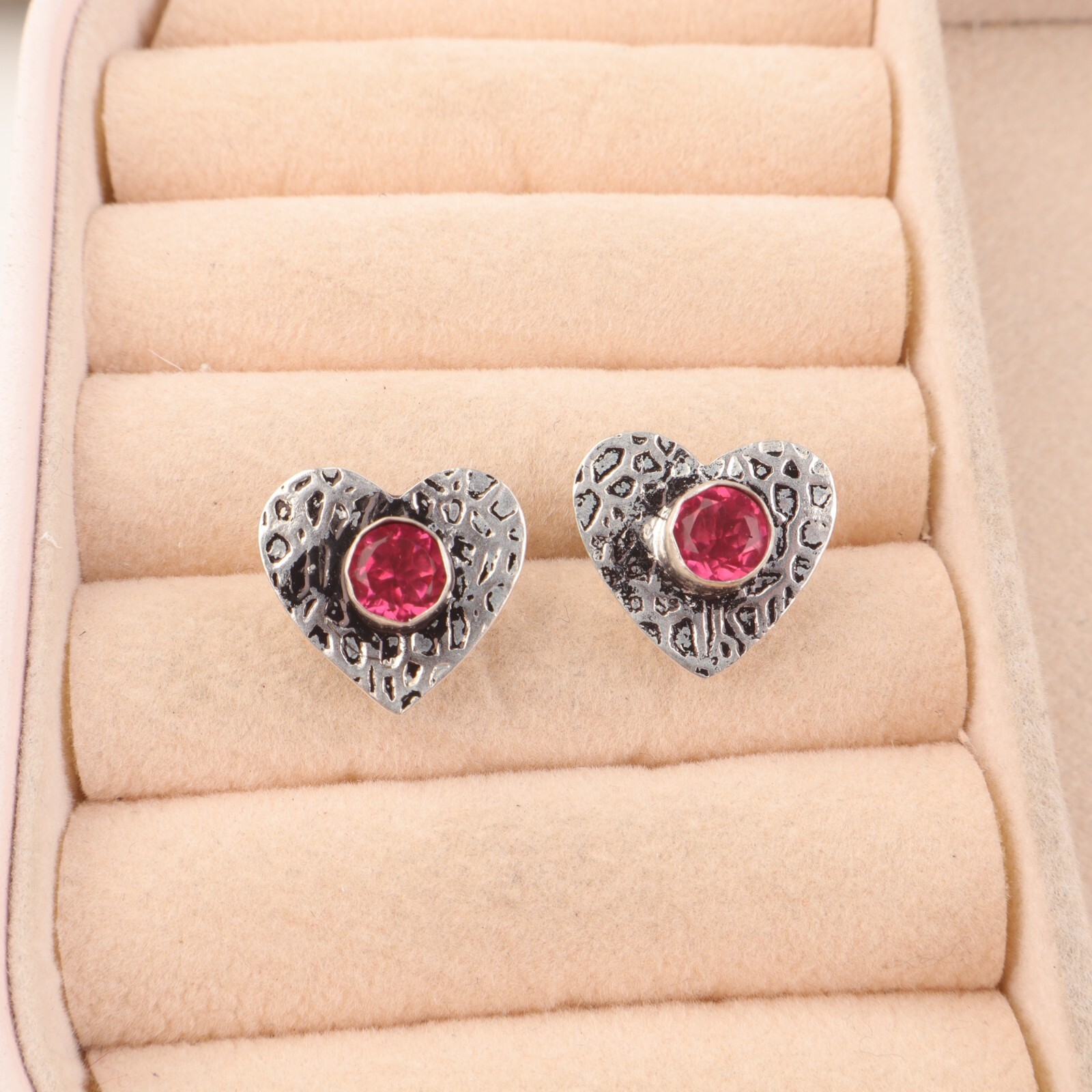 Pink Rubellite Dangle Drop Ethnic Earrings in 925 Sterling Silver for Women